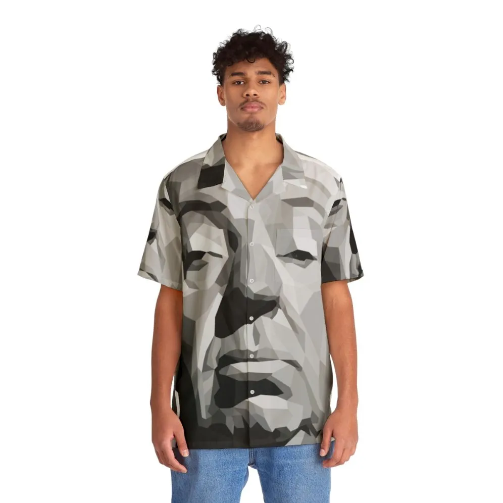 Alfred Hitchcock Geometric Graphic Hawaiian Shirt - Movie Inspired