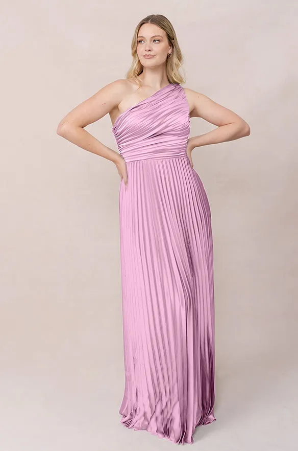 Declan Satin Pleated Dress | Made To Order