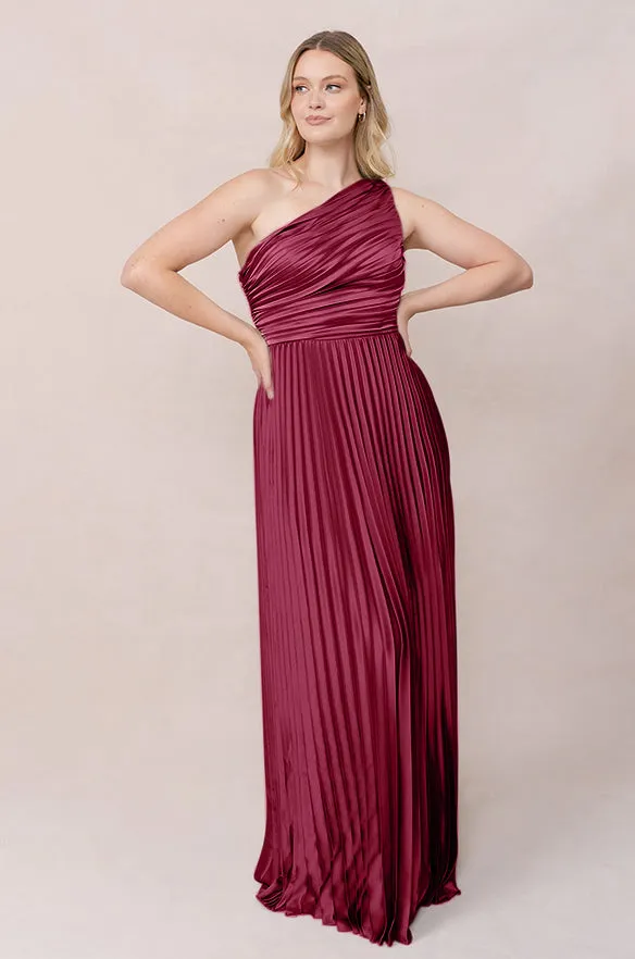 Declan Satin Pleated Dress | Made To Order
