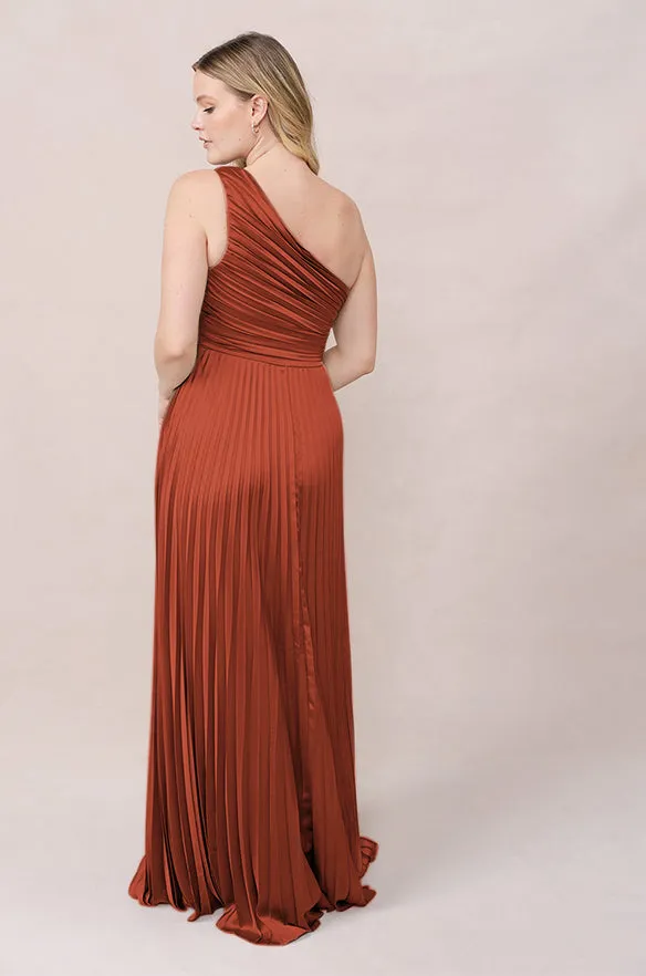 Declan Satin Pleated Dress | Made To Order
