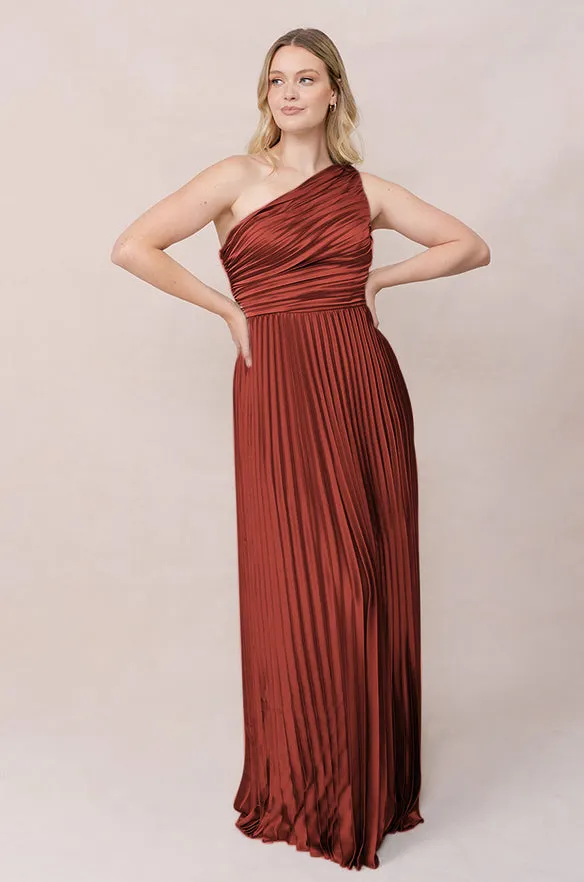 Declan Satin Pleated Dress | Made To Order