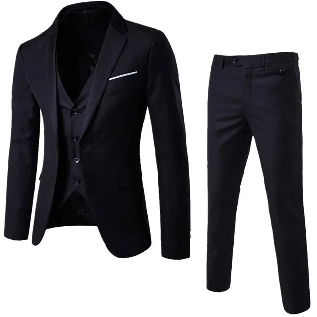 Elegant Suits With Pants Slim Fit Single Button Formal Dress