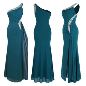 Funki Buys | Dresses | Women's Crystal Beaded Mermaid Dress