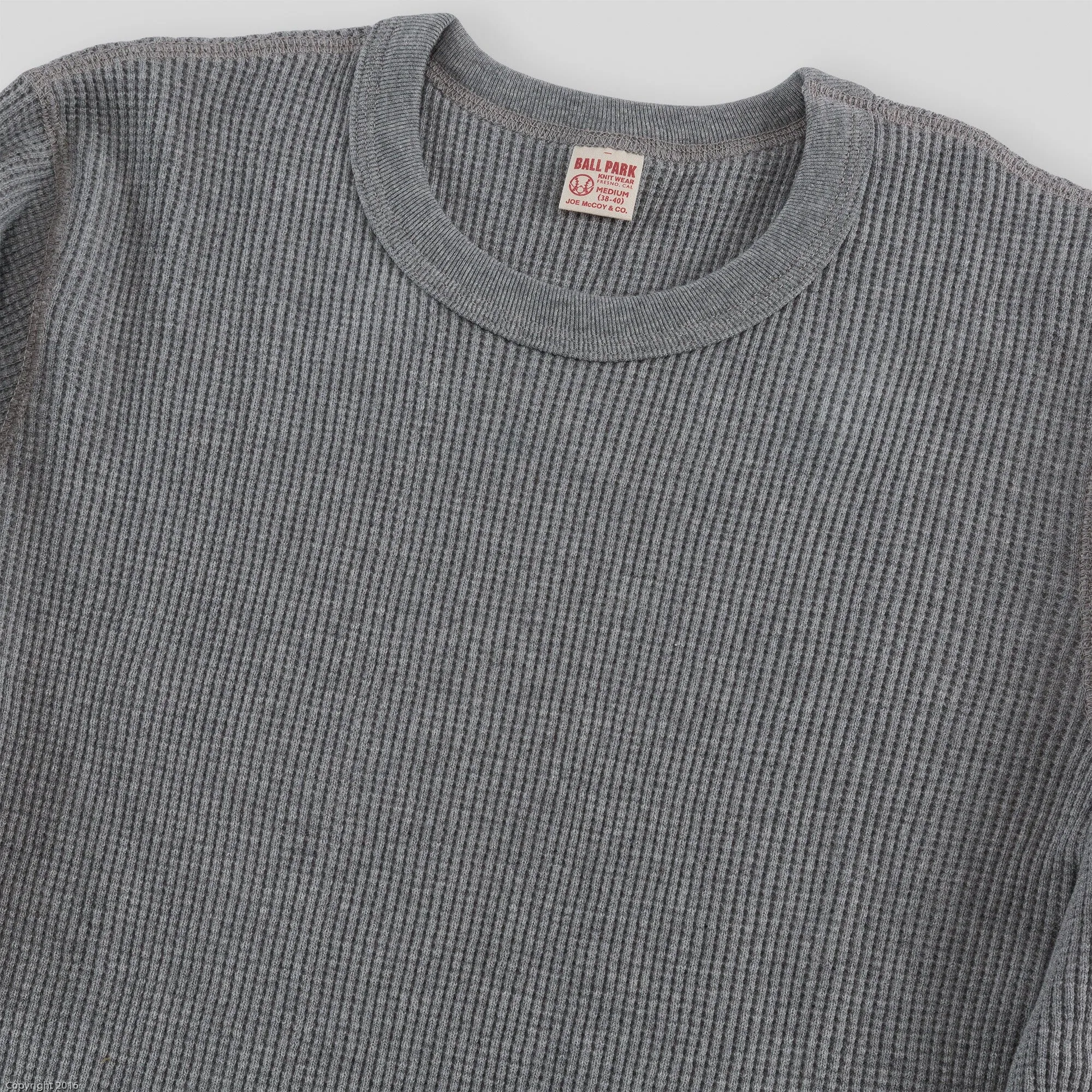 Joe McCoy Ball Park Long Sleeve Thermal Shirt - Gray