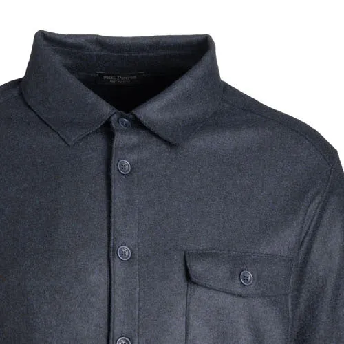 Long-sleeved shirt made of wool flannel jersey