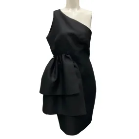 Martin Grant Black Layered Ruffle One Shoulder Dress