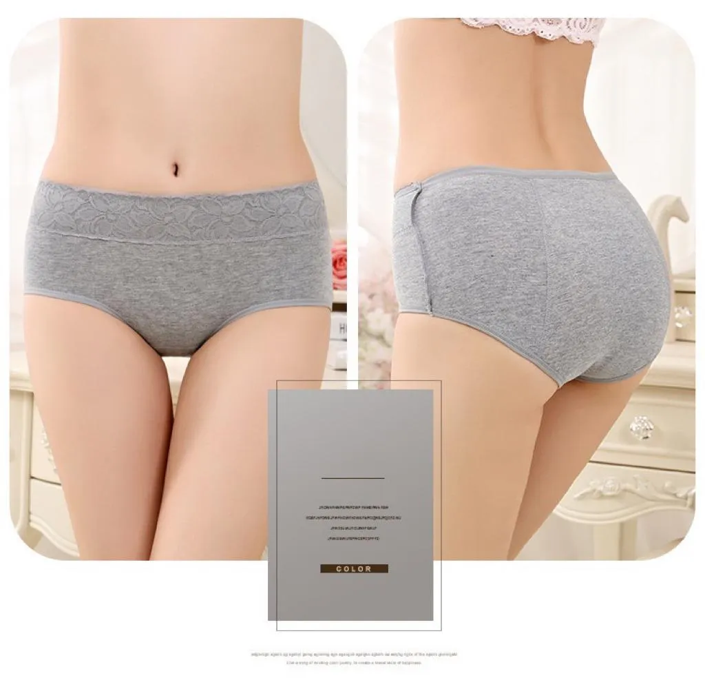 Super Soft Cotton High Waist Leak Proof Period Panties-Grey